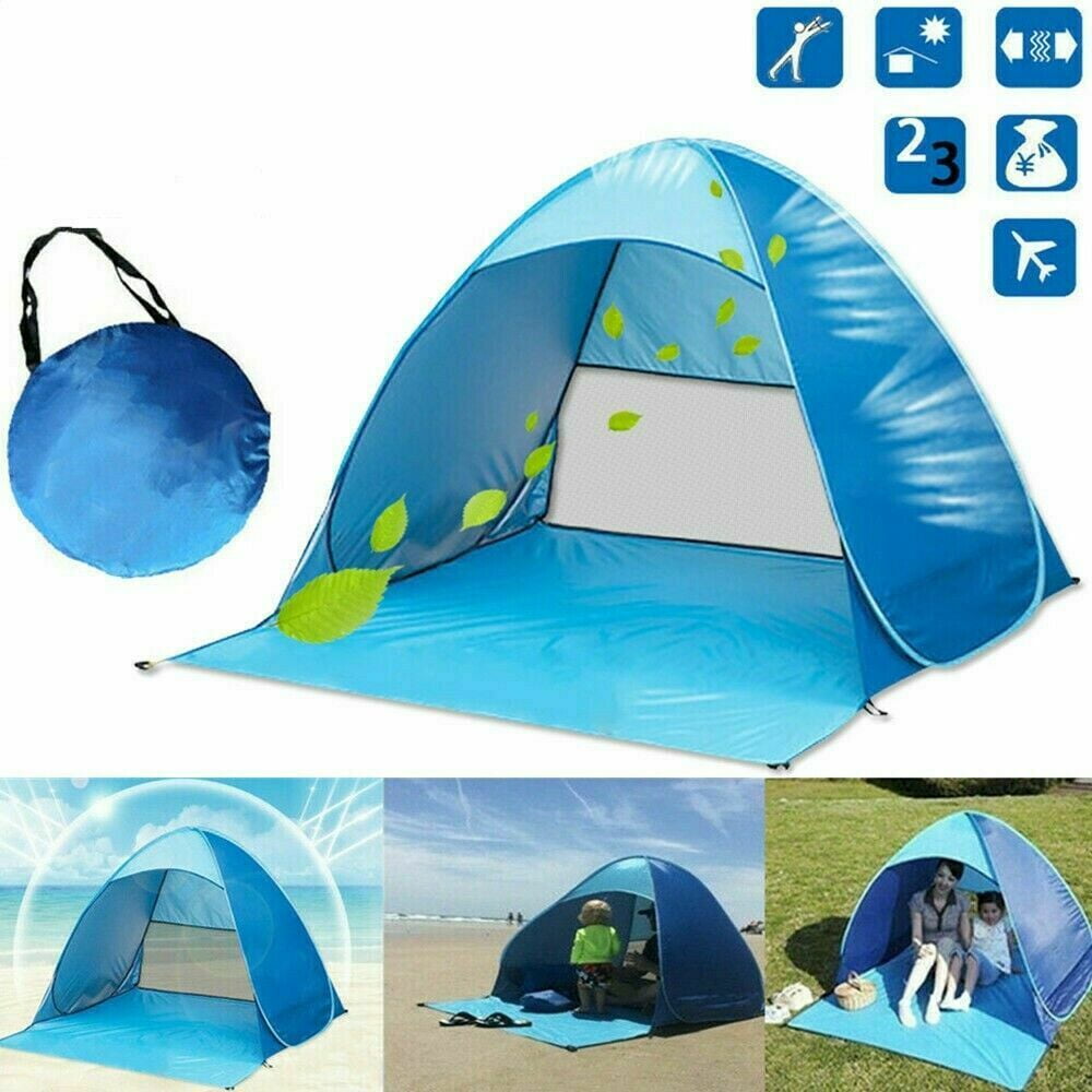 Pop Up Beach Tent Automatic WaterProof UV Protection Sun Shelter 2-3 Man 