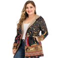 thumbnail image 4 of Abrigo con capucha suelto con estampado floral vintage de invierno Chaqueta informal para mujer (3XL) Tmvgtek Para estrenar, 4 of 6