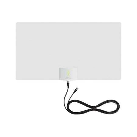 Mohu - Leaf Supreme Pro Indoor Amplified HDTV Antenna 65-Mile Range - Black/White