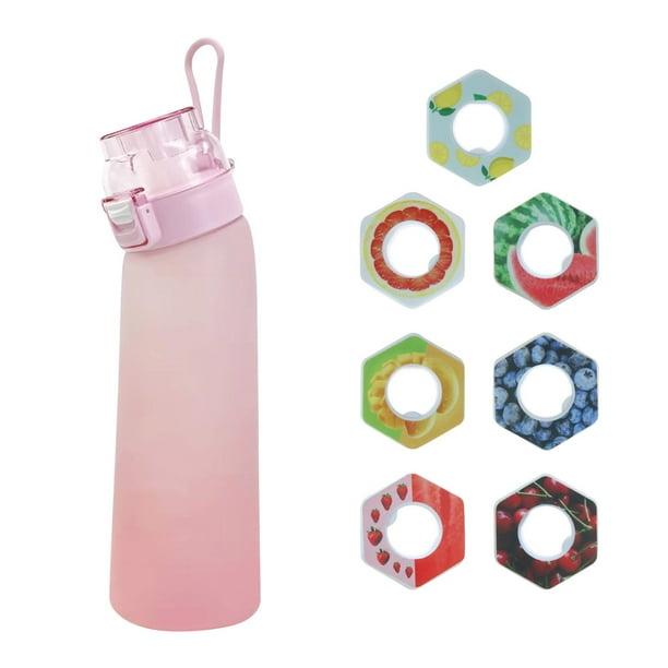 Botella de 700 ml, juego de botella de agua actualizada con pajita para beber de 7 cápsulas, botella de agua para exteriores