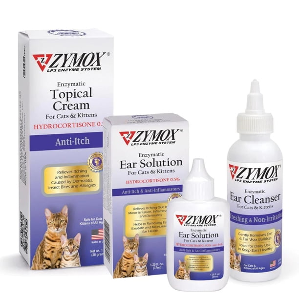 Zymox Enzymatic Ear Solution with 0.5% Hydrocortisone for Cats and