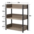 thumbnail image 7 of VECELO 3-Tier Bookcase with Storage Shelves, Industrial Style Wooden Bookshelf Storage Organizer Display Rack, Brown, 7 of 7