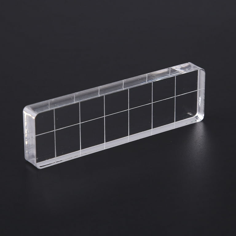 Acrylic Stamp Block Clear Stamping Tool Set with Grid Line Craft (2x7cm)