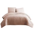 thumbnail image 1 of Benjara BM225243 Couvre-Rides Sertie de Coutures Verticales&44; Rose - King Size - 3 Pièces, 1 of 1