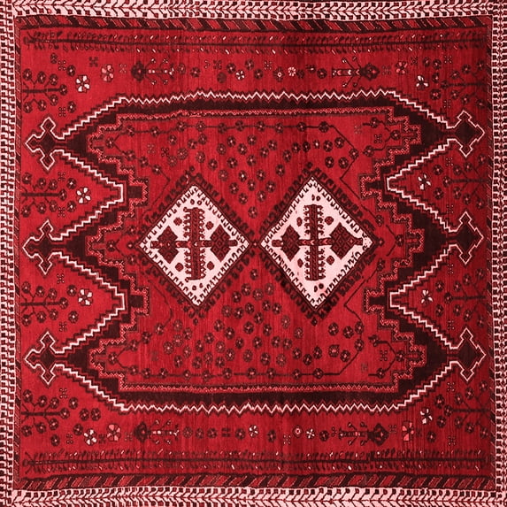 Ahgly Company Indoor Square Persian Red Traditional Area Rugs, 5' Square