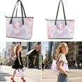 thumbnail image 2 of ZUXONGSY Axolotl Cherry Blossom Print Top Handle Bag with Waterproof Cosmetic Bags Wallet for Women PU Leather Top Handle Satchel Set with Portable Cosmetic Pouch Purse Credit Card Holder Wallet, 2 of 4
