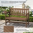 thumbnail image 5 of SERWALL 2-Person Outdoor Bench, 49" All-Weather HDPE Garden Bench with 4-in-1 Side Tray, Aluminum-Reinforced Supports, 660 lbs Capacity, for Patio, Porch and Backyard, Brown, 5 of 13