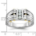 thumbnail image 2 of Diamond2Deal 14K Two-tone Gold Men's 1/4 cttw Diamond Complete Ring Size 10, 2 of 6