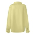 thumbnail image 7 of Button Up Shirt Women, Comdrip Women's Fashion Casual Solid Color Button Long Sleeve Shirts Tops Womens Dress Shirts Yellow S, 7 of 7