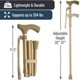 thumbnail image 4 of Switch Sticks Walking Cane for Men or Women, Foldable and Adjustable from 32-37 Inches, FSA and HSA Eligible, Luxury Plain Gold, 4 of 5