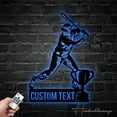 thumbnail image 3 of Handmadetneonsign Custom Baseball Player With Cup Metal Wall Art LED Light - Personalized Baseball, 3 of 5