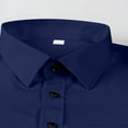 thumbnail image 3 of Daznico Mens Shirts - Men's Stretch Comfort Fit Dress Shirt Relaxed Fit Casual Wear Plus Size Formal Business Shirt Breathable Fabric - Shirts for Men,Color:Navy,Size:4XL, 3 of 5
