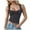 Blue, variant on Public Womens Cropped Tank Tops Causal Sleeveless Square Neck Pleaded Summer Tops Trendy Ruched Slim Fit T Shirts Dark Blue XS