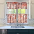 thumbnail image 3 of Kitchen Curtains 24 Inch Short - 3 Panel Set, Rod Pocket Window Curtain with Boho Vintage Mushroom Print, 100% Polyester for Farmhouse, Cafe, Kitchen, Bedroom, Easy Wash, 3 of 6