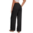 thumbnail image 4 of Fantaslook Wide Leg Pants for Women High Waisted Drawstring Pleated Trousers Pants Summer Casual Work Pants with Pockets, 4 of 8