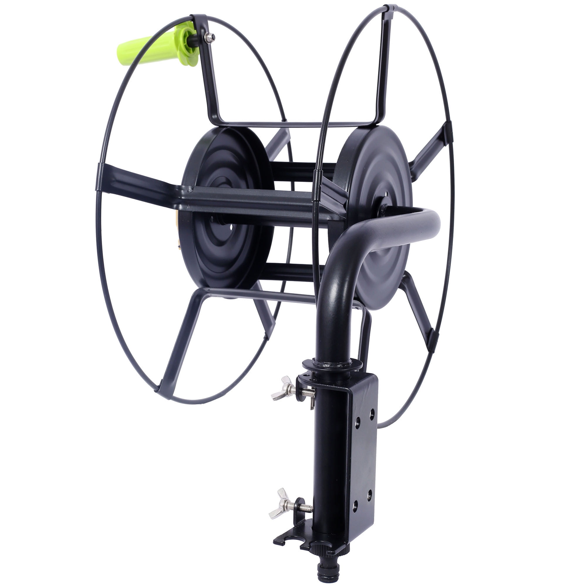 180-Degree Pivot Hose Hanger Steel Material 82' Capacity Quick Connectors Included Sturdy Garden Hose Reel Wall Mount