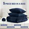 thumbnail image 5 of BDEUS King Comforter Set 5 Pieces,Comforter Set,Bed in a Bag, Bedding Set with Comforter,Fitted Sheet,Flat Sheet,Pillowcase, All Season,Dark blue, 5 of 10