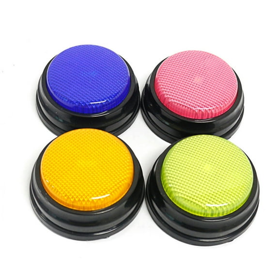 Recordable Answer Buzzers, Personalized Sound Buzzers, Talking Button, Set of 4, with Led Function