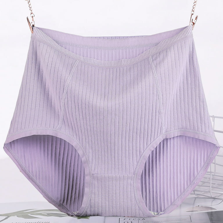 harmtty Women Underwear Elastic High Waist Sweat Absorption Menstrual  Period Leak Proof Plus Size Plus Size Cotton Women Briefs,Light Purple,XL 
