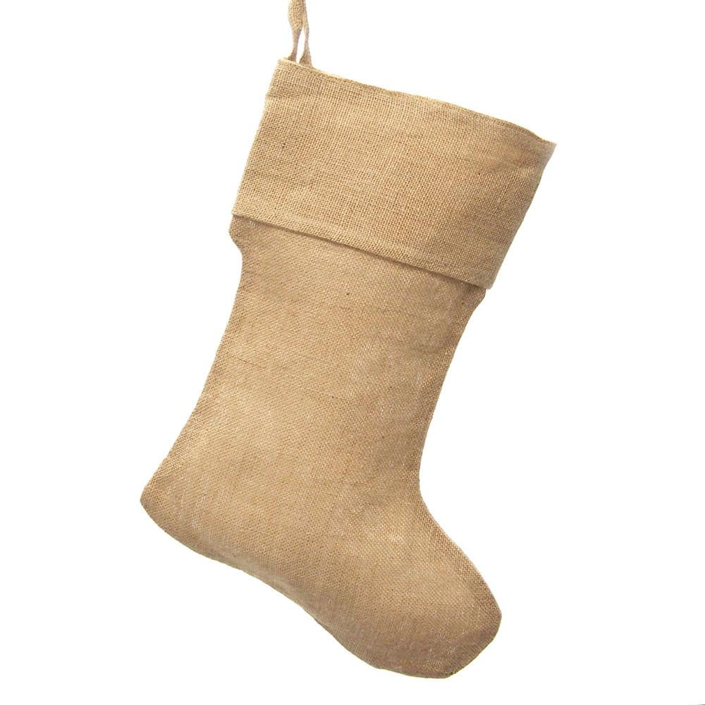 Free Shipping Natural Burlap Christmas Stocking 24 inch Pack of 6