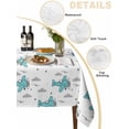 thumbnail image 2 of Turquoise Airplane Table Cloth, Waterproof Tablecloth for Rectangle Tables, Modern Abstract Art Cartoon Clouds Reusable Washable Fabric Table Cover for Restaurant Kitchen Dining Tables 60"x120", 2 of 9