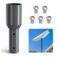thumbnail image 1 of Adaptador De Tubo Satélite, 4 Tornillos De Fijación Adaptador De Tubo De aleación De Aluminio Recubrimiento Gris Elegante Amplia Aplicación Para Villa, 1 of 7