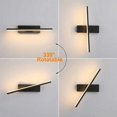 thumbnail image 3 of Luz de pared interior LED regulable, iluminación de pared moderna de rotación Lámpara de pared ajustable de aluminio de 6 W Lámpara de noche negra Luces de lectura para dormitorio, 30 cm, 3 of 5