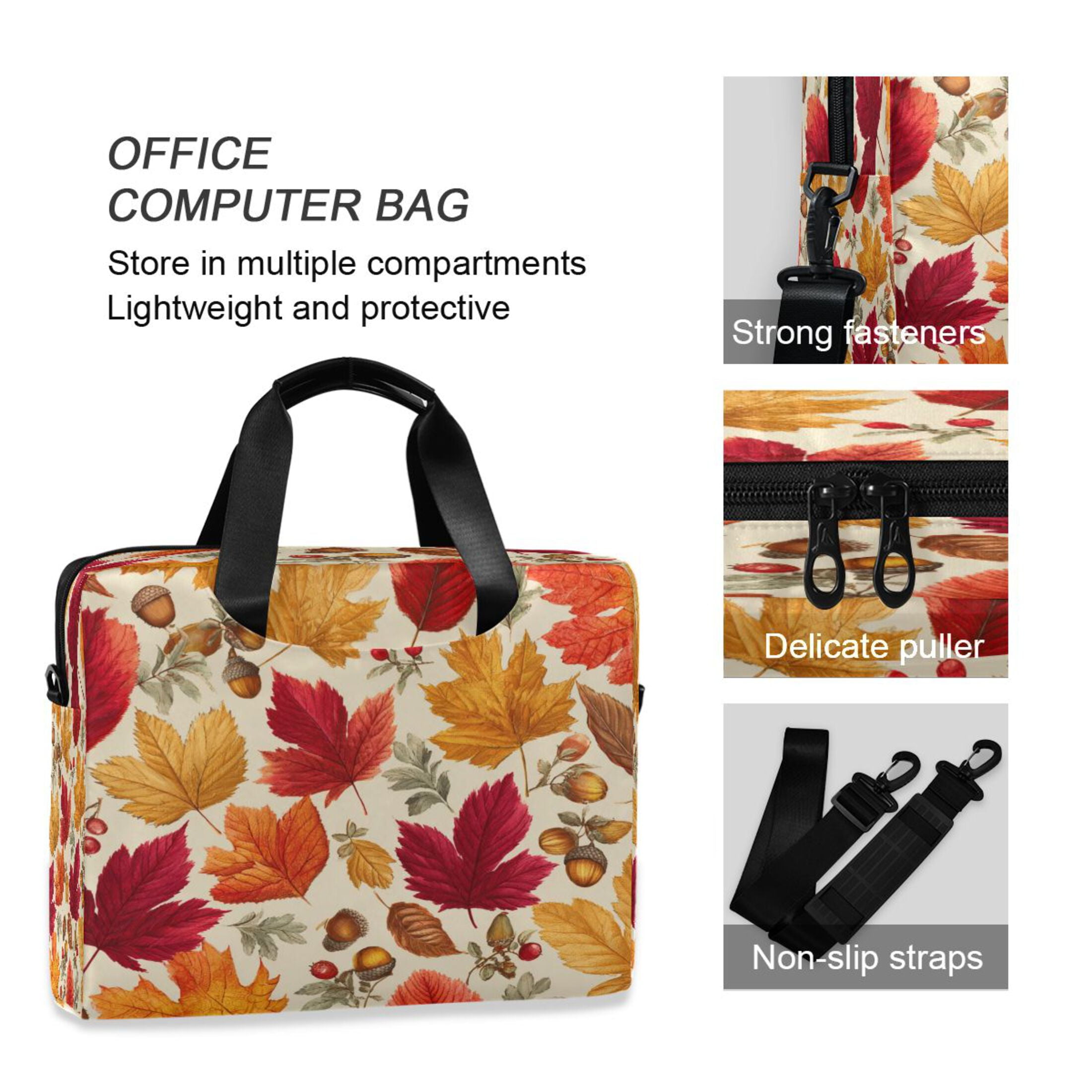 Laptop Bag Laptop Briefcase 15.7 x 3 x 11.8 Inches Laptop Bag Briefcases Laptop Storage Travel Laptop Bag Work Laptop Bag Yellow Leaves