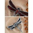 thumbnail image 3 of Dragonfly Retro Silver Red Abalone Shell Flying Bug Brooch Pin Accessories, Red, 3 of 6