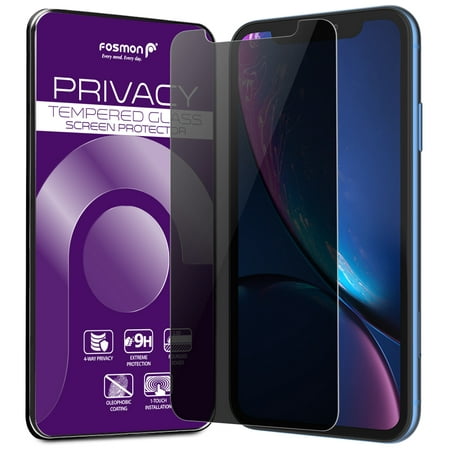 - Fosmon iPhone XR Screen Protector Privacy 2-Way Tempered Glass Anti-Spy Tinted Shatter Proof for Apple iPhone XR, 6.1