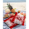 thumbnail image 3 of Pack of 2 Outdoor Pillow Covers, Summer Flowers Eucalyptus Plants Glass Vase Red Striped Waterproof Square Throw Pillowcase Cushion Decorative Pillow Covers for Couch Patio Tent, 26x26 in, 3 of 6