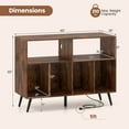 thumbnail image 6 of Auranook Record Player Stand w/Charging Station Open Shelves & Compartments Raised Legs, 6 of 7