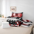 thumbnail image 6 of jejeloiu Cute Loves Pattern 7-Piece Bedding Comforter Set,Modern Geometric Plaid King Bedding Sets,Red White Black Bed Sheets For Men Women,Ultra Soft Home Decor Reversible, 6 of 8
