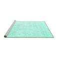 thumbnail image 2 of Ahgly Company Machine Washable Indoor Square Solid Turquoise Blue Modern Area Rugs, 4' Square, 2 of 4