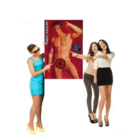 Bachelorette Game - Bachelorette Party Pin it on the Hunk Fun Game - Party Decoration (Scissors Required), Size 34