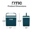 thumbnail image 6 of RTIC 8 QT Hard-Sided Personal Cooler, Fits 12 Cans, Road Trip, Marine/Fresh Mint, 6 of 9