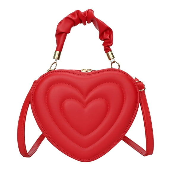 MUSOIE Heart Shape Satchel Crossbody Purse for women Zip Around Shoulder Bag Vegan Leather Handbags
