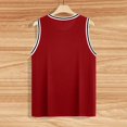 thumbnail image 6 of Striped Tank Top Men Ribbed Sleeveless T Shirts Color Block Trim Slim Fit Tank Top Workout Basketball Gym Shirt With Curved Hem XL Red, 6 of 7