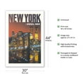 thumbnail image 4 of New York - Brooklyn Bridge Twin Towers - Vintage Airline Travel Poster c.1975 - Fine Art Matte Paper Print (Unframed) 30x44in, 4 of 4