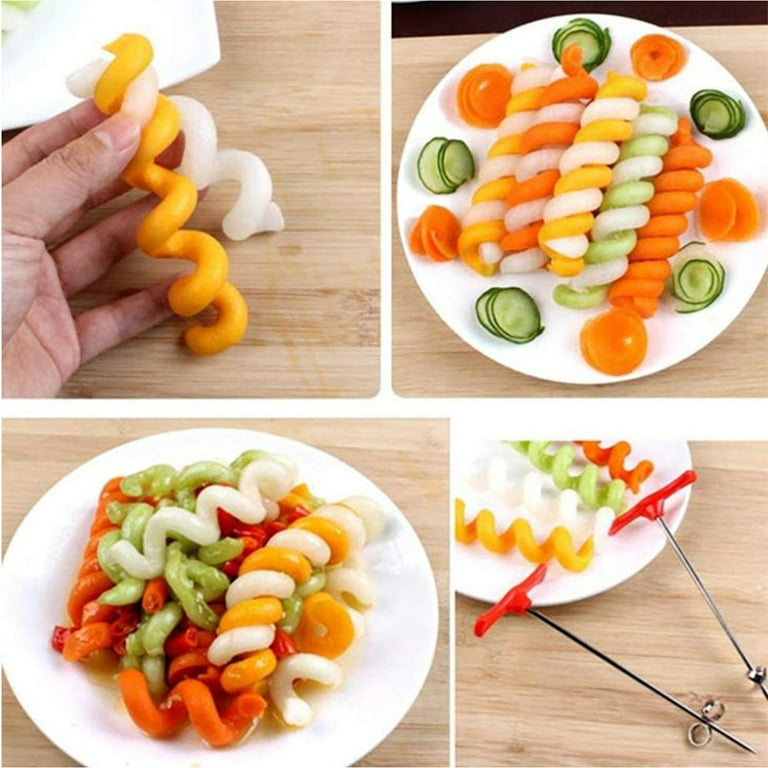 Travelwant 4Packs Vegetables Spiral Knife Carving Tool Potato Carrot  Cucumber Salad Chopper Manual Spiral Screw Slicer Cutter Spiralizer,  Kitchen