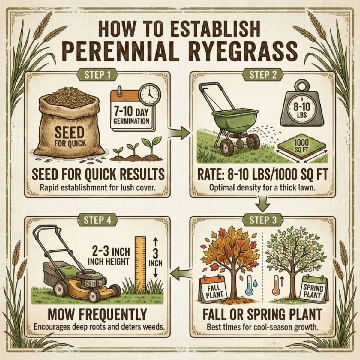 Old Cobblers Farm™ Wicked Tuff Turf Perennial Ryegrass (Grasses)(5 lbs | 10 lbs | 15 lbs | 20 lbs) (20lbs)