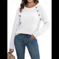 thumbnail image 1 of Suéteres de Punto Casuales para Mujer, Jerseys de Larga con Cuello Redondo L, 1 of 9