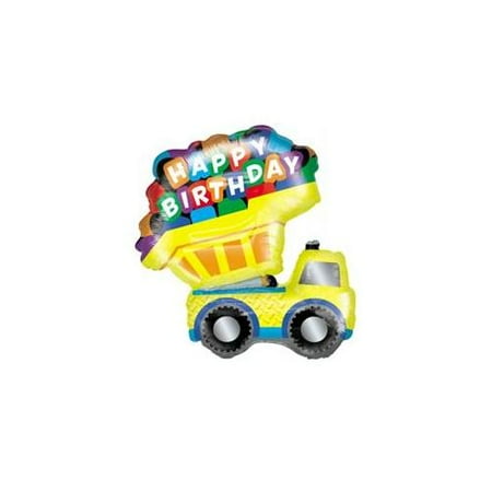 XL 33" Dump Truck Happy Birthday Super Shape Mylar Balloon Party Decoration