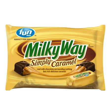 (4 Pack) Milky Way, Simply Caramel Milk Chocolate Fun Size Halloween Candy Bars, 10.73 Oz
