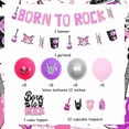 thumbnail image 6 of Pink Purple Baby Shower Decorations for Girls - Born to Rock Banner Cake Topper, Rock and Roll Garland Cake Topper, Rocker Printed Balloons, Music Themed Baby Shower Party Supplies, 6 of 6