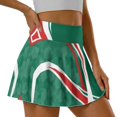 thumbnail image 5 of HELLHERO Green Red Striped Tennis Skirt, High Waisted Athletic Skort with Built-in Shorts for Women Golf Yoga and Daily Wear, 5 of 9