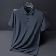 thumbnail image 4 of adviicd Men Tops Casual Polo Slim Fit T Shirts For Men Men's Short Sleeve Casual Slim Fit Polo Shirts Basic Designed Classic Cut Cotton Shirts Dark Gray XL, 4 of 5