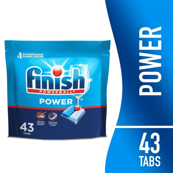 Finish Power Dishwasher Pods, No Pre-Rinse Dishwasher Detergent Tabs Soap, Deep Clean, 43 Count
