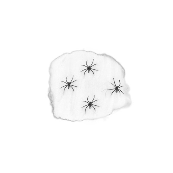 100G Fausse Toile d'Araignée en Coton et 4 Araignées, Décorations de Fête d'Halloween