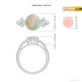 thumbnail image 4 of ANGARA Natural Opal & Diamond Classic Ring for Women in Silver, Ring Size- 8.25 (Stone Grade: Heirloom-AAAA, Size: 10x8mm) October Birthstone Jewelry Gift for Her Birthday, Engagement, Wedding, 4 of 10